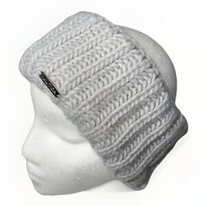 Nautica Gray Fleece Ear Warmer Cable Knit Headband One Size